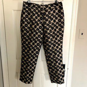 Ann Taylor Gold Floral Leopard Print Ankle Pant